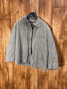 Newport Harbor Men's Light Gray Suede-Style Jacket